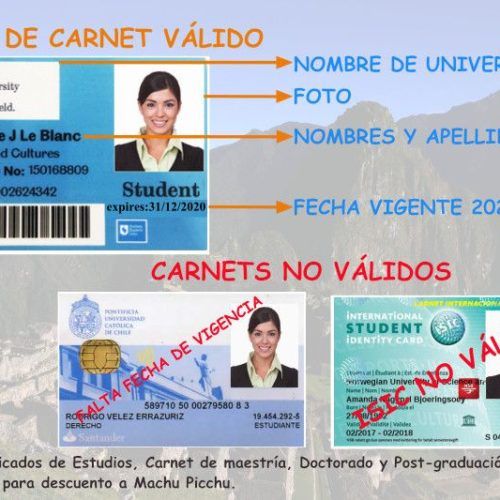 ¿Qué carnet universitario usar para ir a Machu Picchu con descuento?